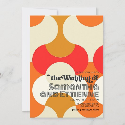 Tijdloze liefde Retro Vibes bruiloft Kaart (Voorkant)