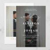 Tijdloze liefde | Romantische foto bruiloft uitnod Kaart (Voorkant / Achterkant)