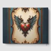 Tijdloze liefde, surrealistische elegantie in stea gastenboek (Achterkant)