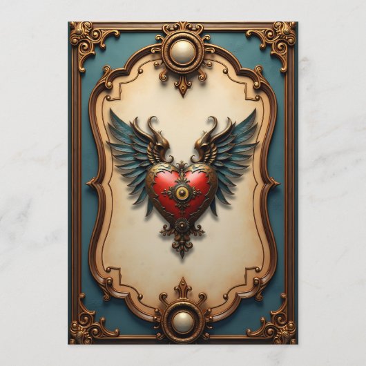 Tijdloze liefde, surrealistische elegantie in stea menu (Achterkant)