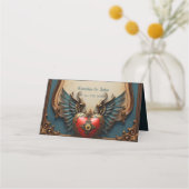 Tijdloze liefde, surrealistische elegantie in stea plaatskaartje (Achterkant)