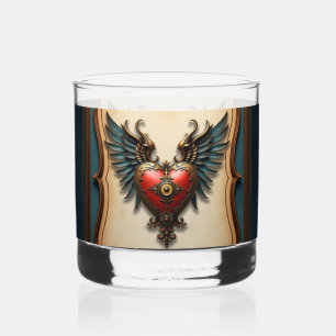 Tijdloze liefde, surreële elegantie in steampunkst whisky glas