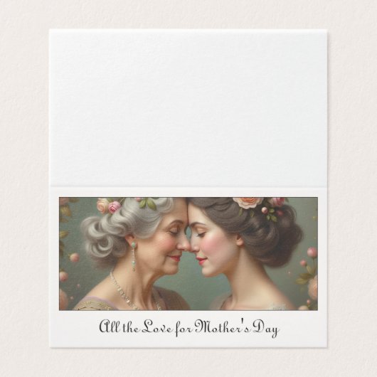Tijdloze liefde tussen moeder en dochter kaart (Buitenkant ongevouwen)