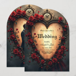 Tijdloze Liefde – Victoriaanse Gotische Trouwcolle Kaart