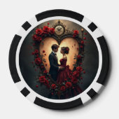 Tijdloze Liefde – Victoriaanse Gotische Trouwcolle Poker Chips (Achterkant)