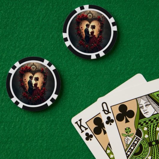 Tijdloze Liefde – Victoriaanse Gotische Trouwcolle Poker Chips (Pokertafel (Dubbel))