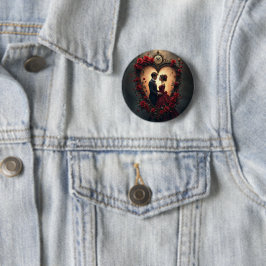 Tijdloze Liefde – Victoriaanse Gotische Trouwcolle Ronde Button 5,7 Cm