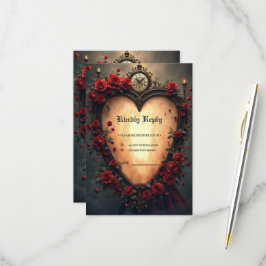 Tijdloze Liefde – Victoriaanse Gotische Trouwcolle RSVP Kaartje