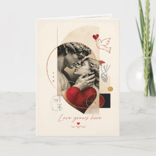Tijdloze Liefdes Beeldhouwkunst   Romantisch Stel  Kaart