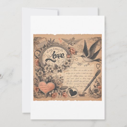 🖋️❤️ Tijdloze liefdesbrieven 📜💘 Feestdagenkaart (Voorkant)
