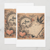 🖋️❤️ Tijdloze liefdesbrieven 📜💘 Feestdagenkaart (Voorkant / Achterkant)