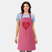 Tijdloze Liefdeshartjes Gepersonaliseerde Valentij Schort (Gedragen)