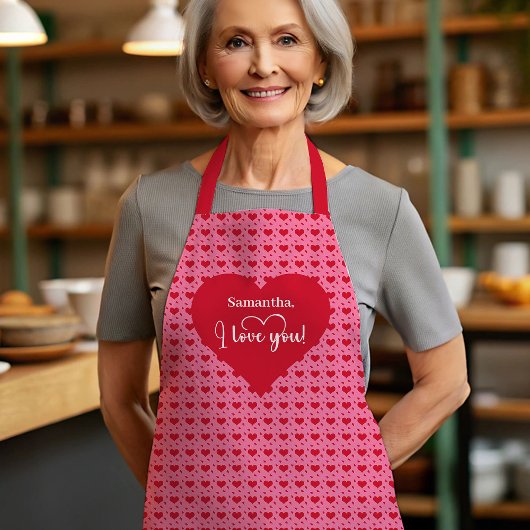 Tijdloze Liefdeshartjes Gepersonaliseerde Valentij Schort