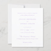 Tijdloze Lila Classic Budget Huwelijksuitnodiging (Voorkant)