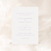 Tijdloze Lila klassieke bruiloft Kaart