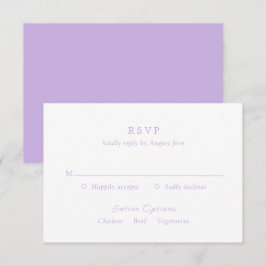 Tijdloze Lila klassieke bruiloft RSVP Kaartje