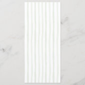Tijdloze luxe groene strepen bruiloft in script menu (Achterkant)