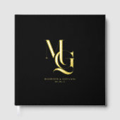 tijdloze luxe | Minimaal monogram bruiloft Gastenboek (Voorkant)