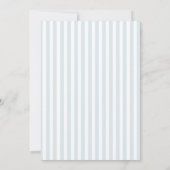 Tijdloze Luxe Script Blauwe Strepen Trouwjurk Save The Date (Achterkant)