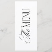Tijdloze Luxe Script Zwarte en Witte Bruiloft Menu (Voorkant)