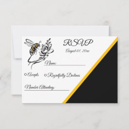 Tijdloze Luxury Bee Wedding Response Kaarten RSVP Kaartje