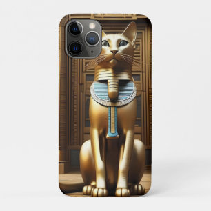 Tijdloze Majesteit: De Gouden Egyptische Farao Cat Case-Mate iPhone Case