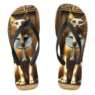 Tijdloze majesteit: de gouden Egyptische farao kat Teenslippers