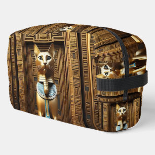 Tijdloze majesteit: de gouden Egyptische farao kat Toilettasje