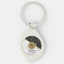 Tijdloze Marmeren Monogrammed Sleutelhanger