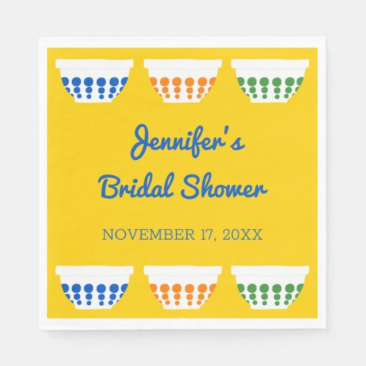 Tijdloze mengkommen bruiloftsshower servet (Voorkant)