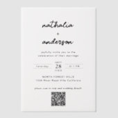 Tijdloze minimalistische zwart wit bruiloft vellum uitnodigingen (Voorkant)