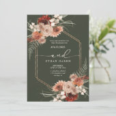 Tijdloze Modern Twist Terracotta Lijst bruiloft Kaart (Staand voorkant)