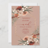 Tijdloze Modern Twist Terracotta Lijst bruiloft Kaart (Voorkant)