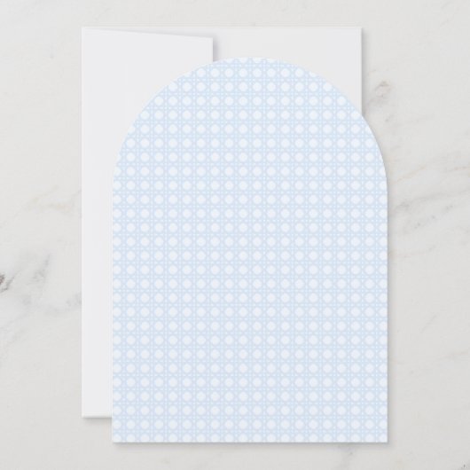 Tijdloze Moderne Boog Monogram Baby Boy Shower Kaart (Achterkant)