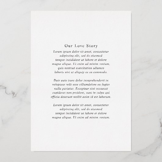 Tijdloze moderne bruiloft Save the Date Folie Uitnodiging (Achterkant)