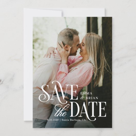 Tijdloze modus bruiloft Save the date Kaart (Voorkant)