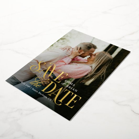 Tijdloze modus REAL FOLIE Save the Date Kaart (Gedraaid)