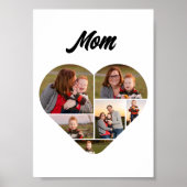 Tijdloze Moeder Hart Vorm Familie Fotocollage Poster (Voorkant)