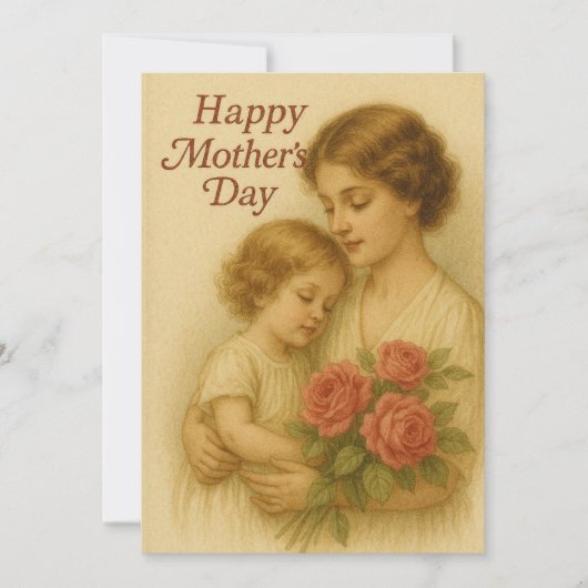 Tijdloze Moederliefde Feestdagenkaart (Voorkant)