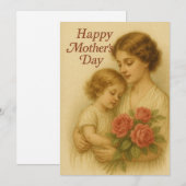 Tijdloze Moederliefde Feestdagenkaart (Voorkant / Achterkant)