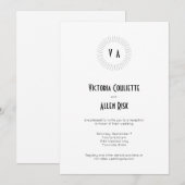 Tijdloze Monogram Cirkel Minimalistische Ontvangst Kaart (Voorkant / Achterkant)