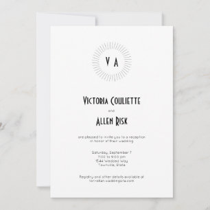 Tijdloze Monogram Cirkel Minimalistische Ontvangst Kaart