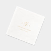 Tijdloze Monogram Elegante Trouw Folie Servetten (Links)