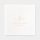 Tijdloze Monogram Elegante Trouw Folie Servetten (Voorkant)