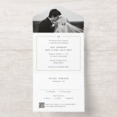 Tijdloze Monogram QR Code Moderne Trouwdag All In One Uitnodiging (Binnenkant)
