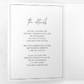 Tijdloze Monogram Zwart-Wit Elegante Huwelijk Drieluik Uitnodiging (Binnenzijde eerst)