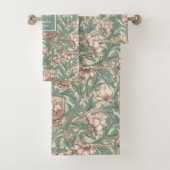 Tijdloze Morris Geïnspireerd Pastel Bloemen Aangep Bad Handdoek (Insitu)