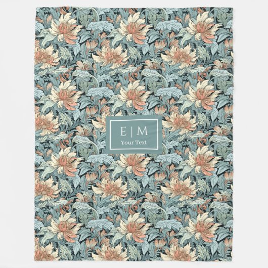 Tijdloze Morris stijl pastel bloemendeken Fleece Deken (Voorkant)