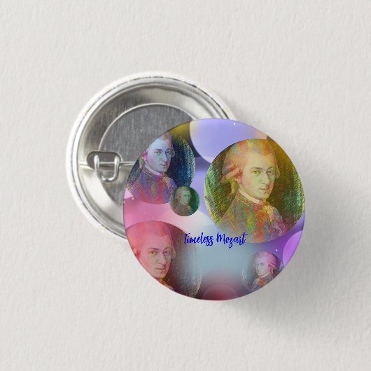 Tijdloze Mozart Muziek Ronde Button 3,2 Cm (Voorkant /achterkant)