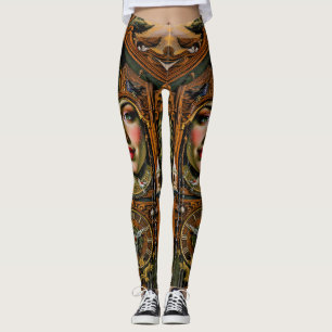 “Tijdloze Muze” – Een Koekoeksklok Portret Leggings